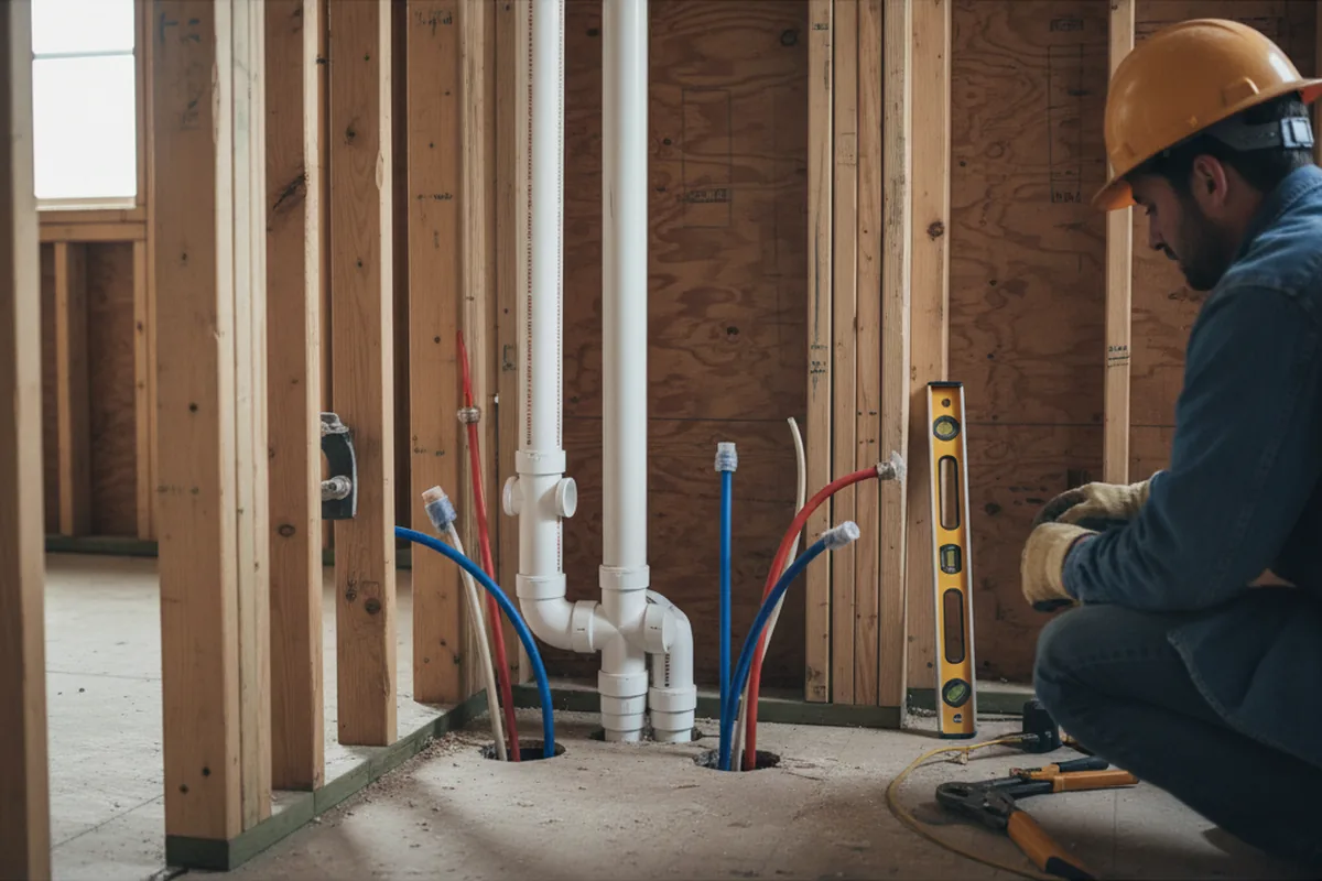 Drain and supply rough-in during Toilet Repair and Installation in Rocky Mount